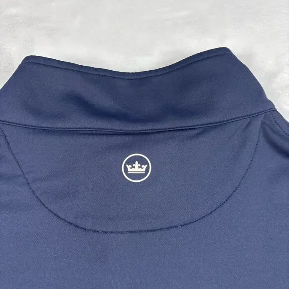 Peter Millar Perth Performance 1/4 Zip Pullover Navy Mens XL Golf Stretch Logo - Picture 6 of 11